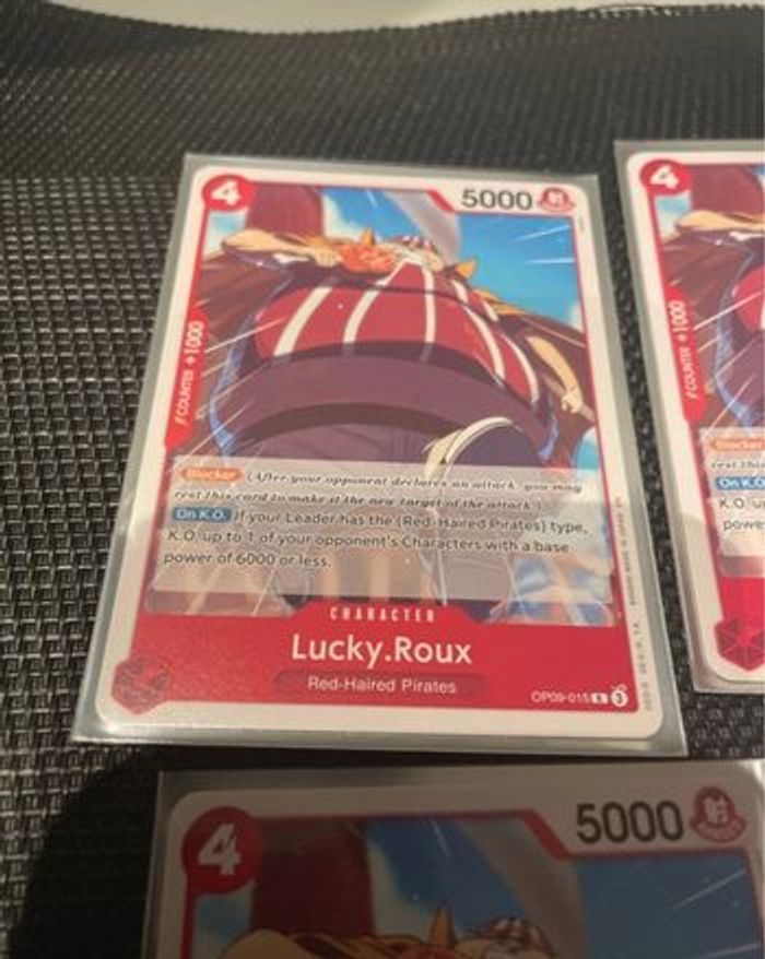 Lot x4 carte Lucky Roux OP09-015 rare playset anglais One Piece TCG - photo numéro 5