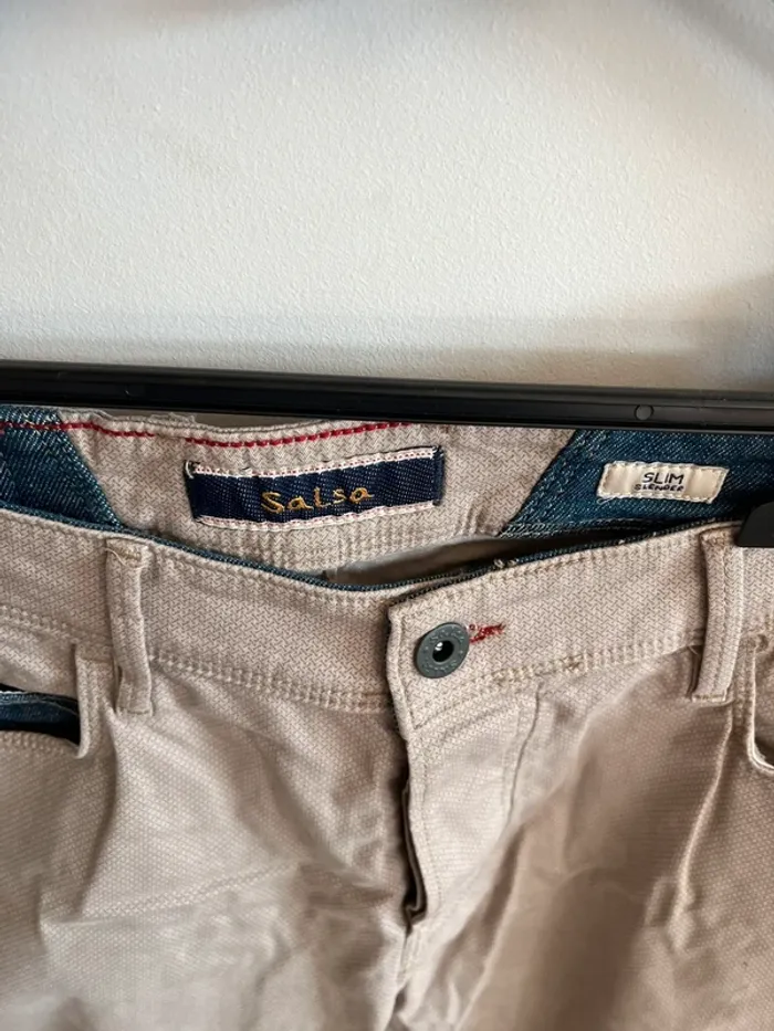 Pantalon beige jean homme salsa slim w31 - photo numéro 3