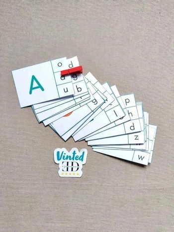 26 Cartes à pinces pour apprendre les lettres script