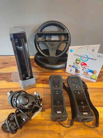 Nintendo Wii noir # Pack Mario Kart pour 2 #