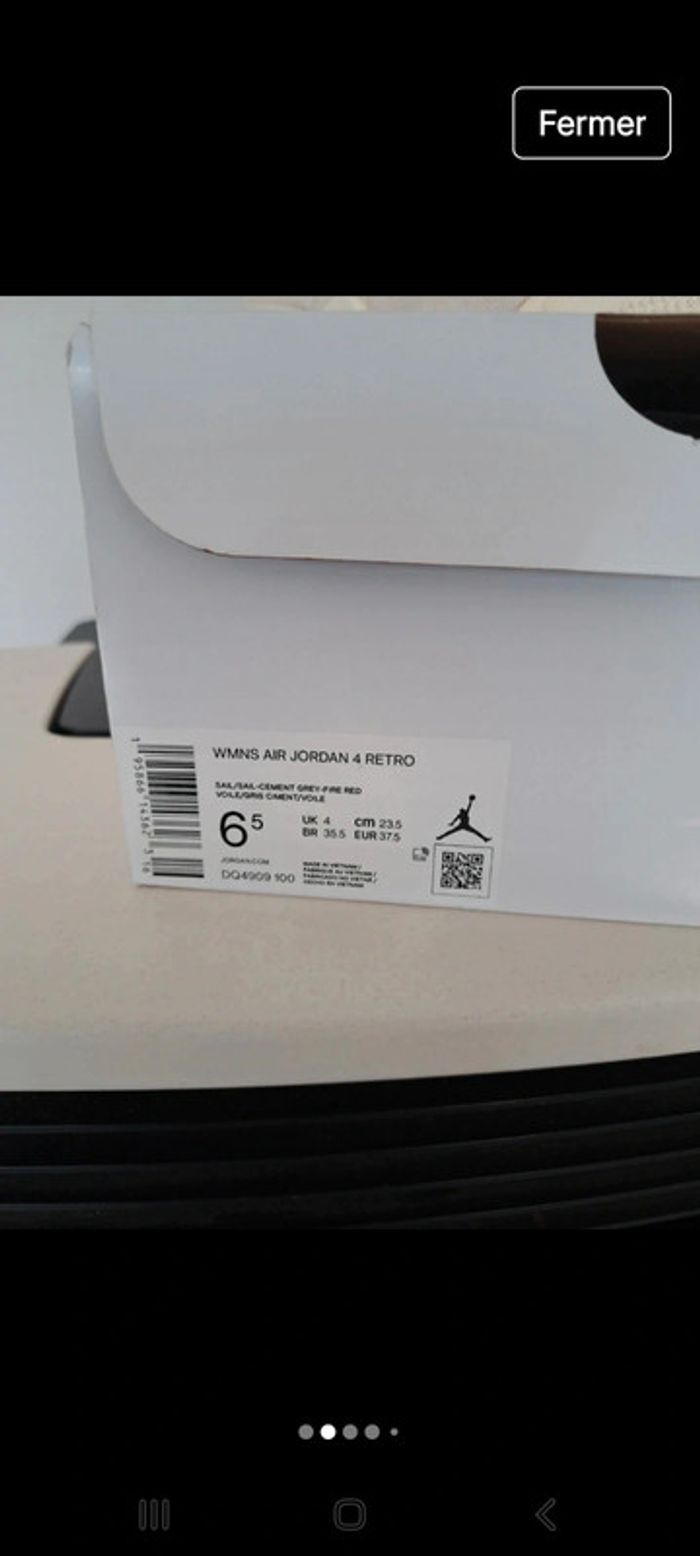 Basket Wimns Air Jordan 4 rétro 37,5 - photo numéro 2