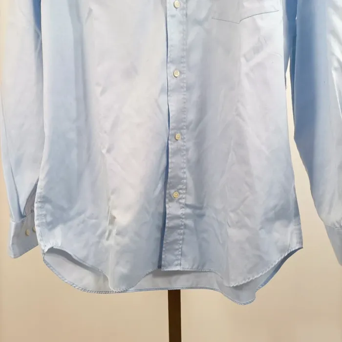 Chemise bleu ciel col américain manches longues coupe droite homme taille M A879 - photo numéro 5