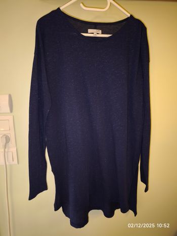 Haut long bleu marine & argenté 38