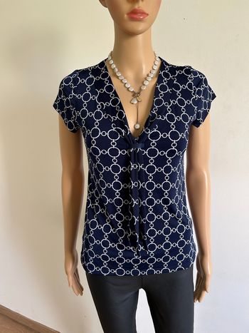 Blouse bleue marine et blanche Morgan taille S jamais portée 