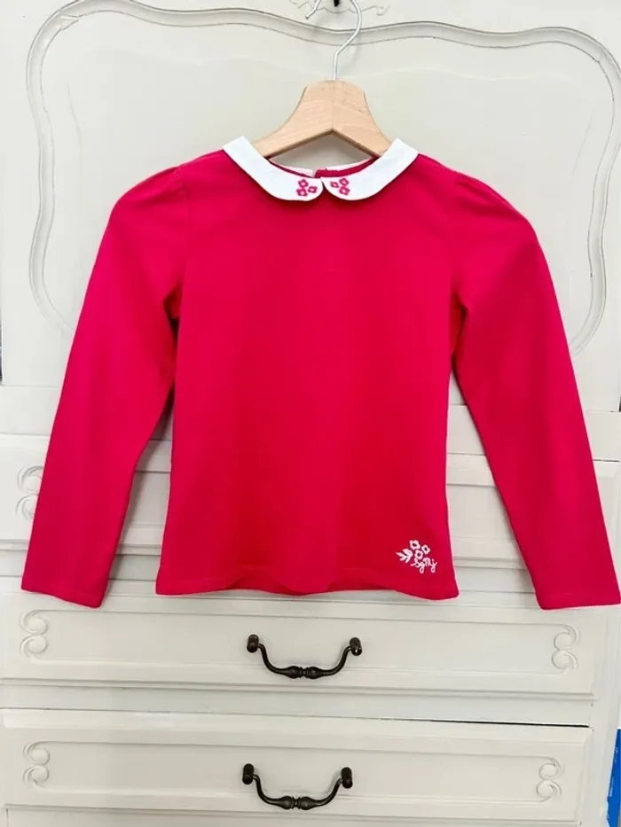 Très beau petit haut , blouse col Claudine Sergent major taille 9 ans