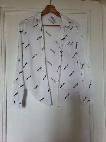 chemise banche à motif
