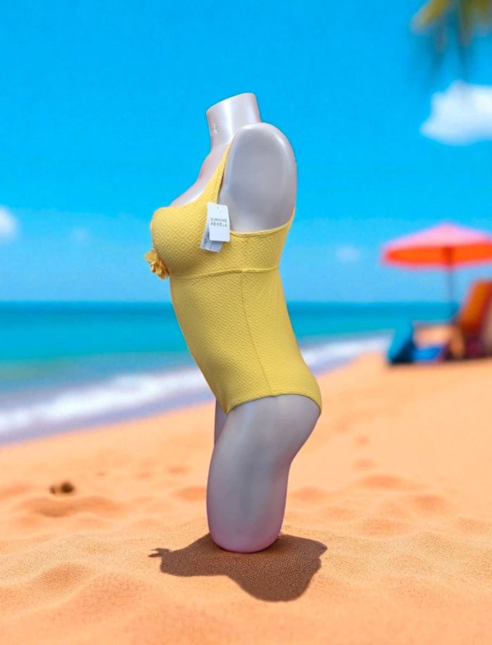 Simone Pérèle Maillot de bain 1 pièce sans armature - Jaune Mimosa - photo numéro 4