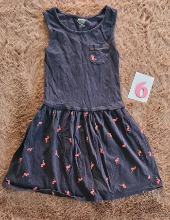 Robe bleu flamand rose 6 ans fille été