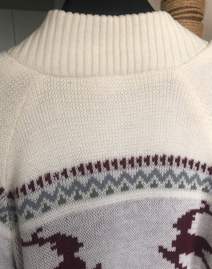 Veste réversible laine avec motifs rennes vintage taille 46 bon état. - photo numéro 13