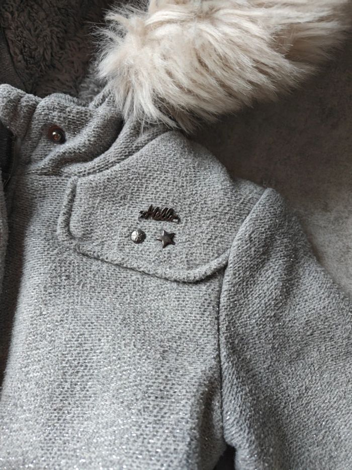 Manteau chaud gris à paillettes - photo numéro 4