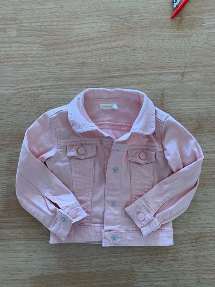 Veste jean rose 12 mois