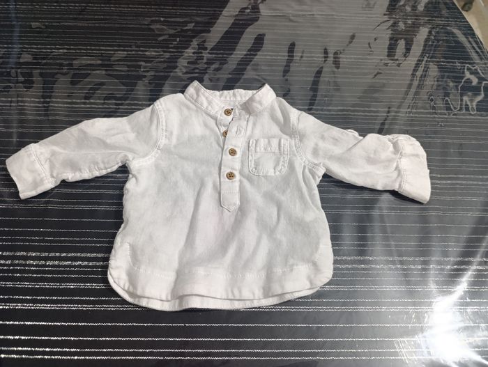 Ensemble chemise blanche et jean garçon 1 mois - photo numéro 2