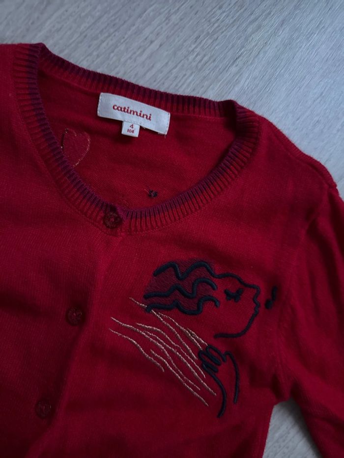 Gilet rouge catimini neuf 4ans - photo numéro 2