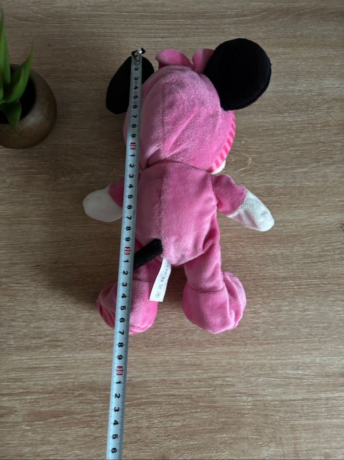 Peluche Minnie de taille moyenne rose capuche pyjama - photo numéro 4