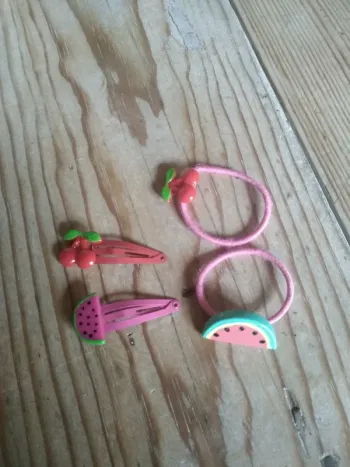 Ensemble Barrettes + Élastique Fille