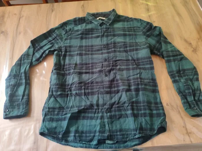 Chemise à Carreaux Gémo Verte et Noire - Taille XL - Coton - Très Bon État