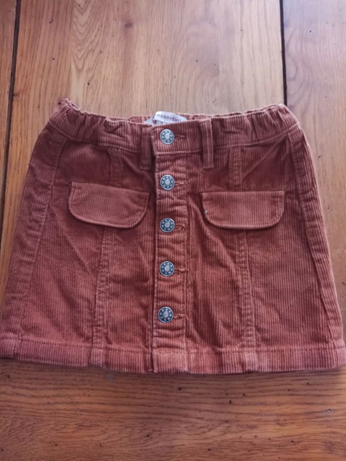 Jupe velours côtelée marron