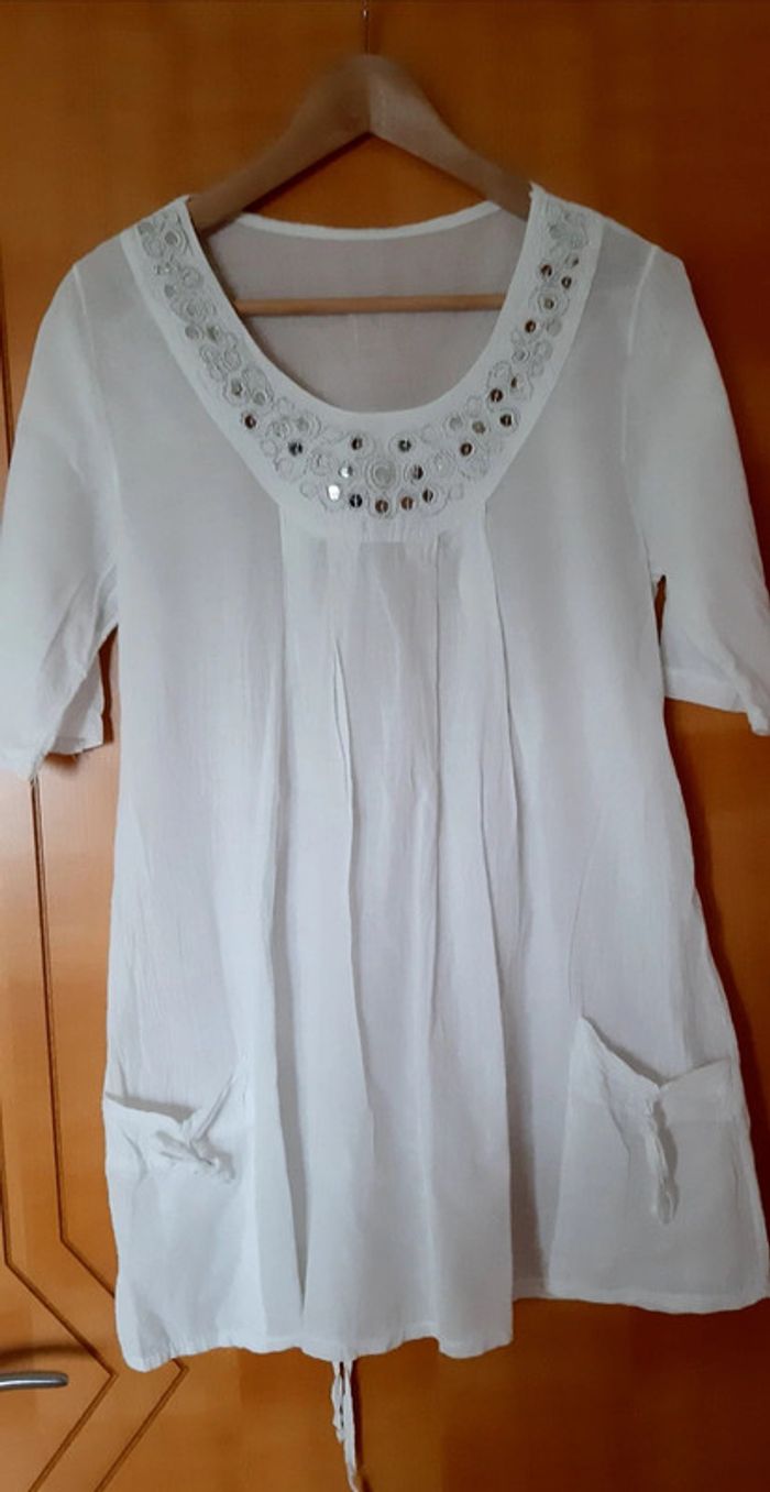 Tunique-robe été blanche