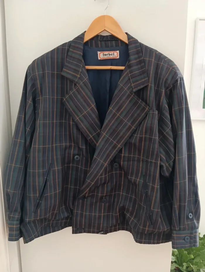 Blouson vintage à carreaux - photo numéro 2