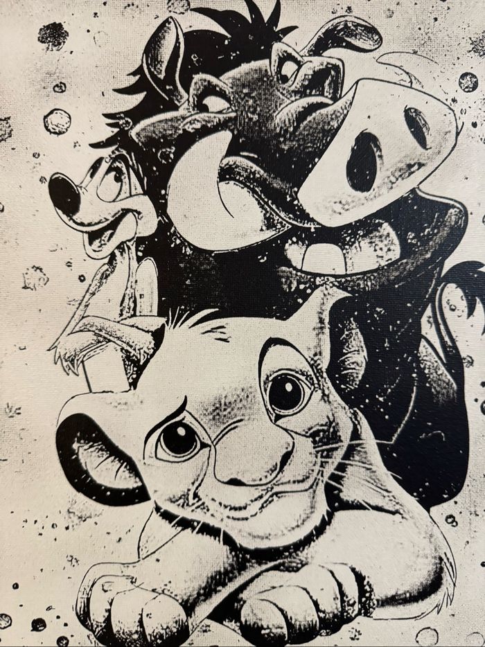 Tableau Simba Timon et Pumbaa Le Roi Lion en toile 30x40cm - photo numéro 3