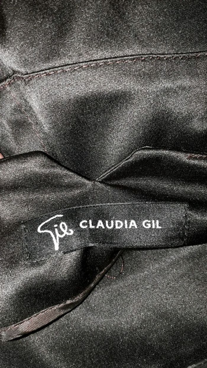 Claudia gil jupe marron  brillante taille 42 - photo numéro 3