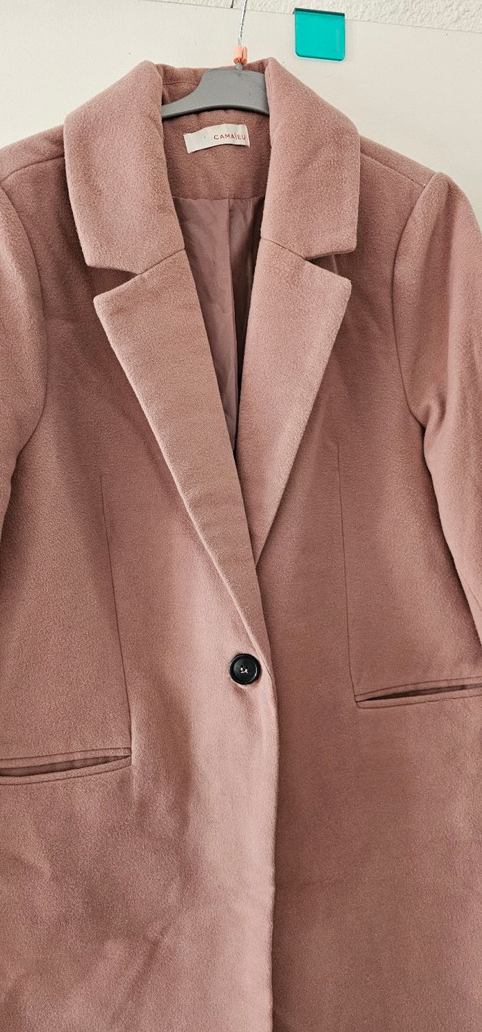 Manteau doublé  bois de rose Camaïeu 44 - photo numéro 2