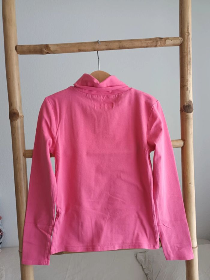 Sous pull avec col rose fuchsia 8 ans - photo numéro 3