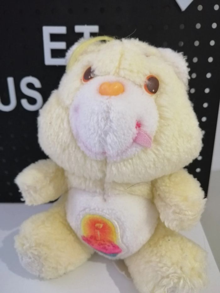 peluche bisounours jaune gros gâteau  vintage car bears - photo numéro 2