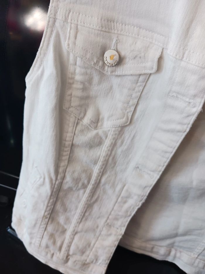 Veste jean crème sans manche DenimCo TailleL40 - photo numéro 4