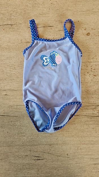 Maillot de bain 1 pièce pour fille bleu et mauve, taille 86 cm/18 mois