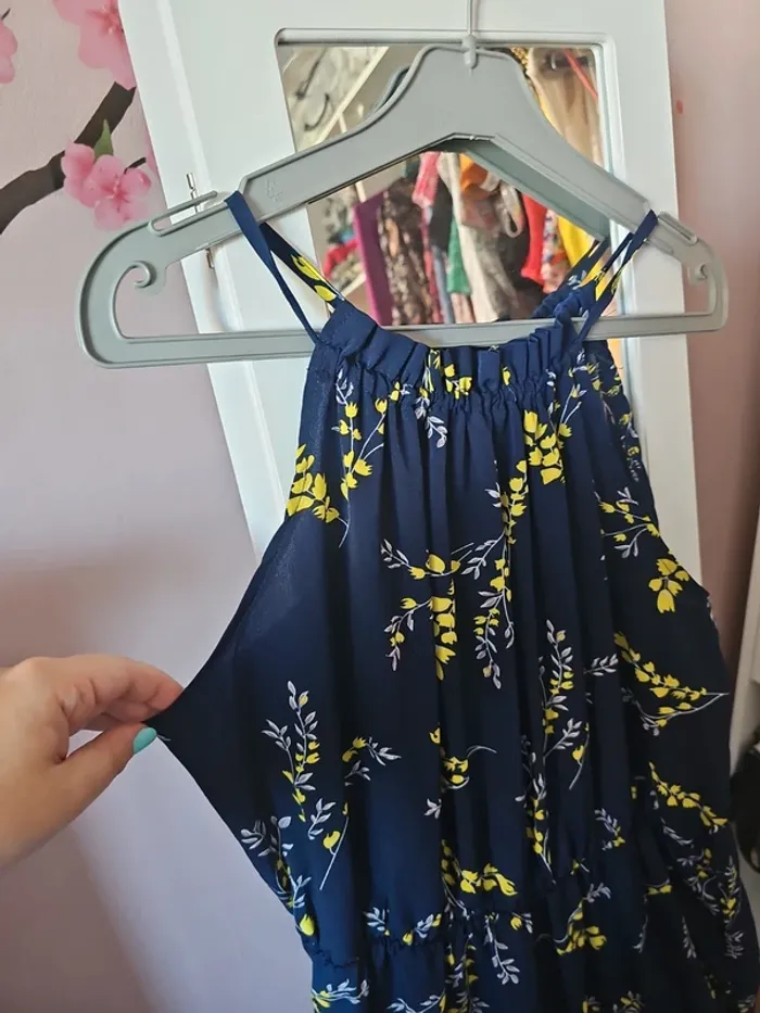 Robe été bleu fleur jaune t40 - photo numéro 2