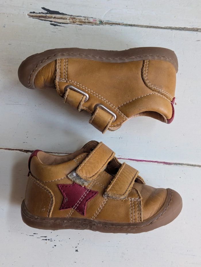 Chaussures en cuir camel à étoile bordeaux Bopy – taille 22 - photo numéro 3