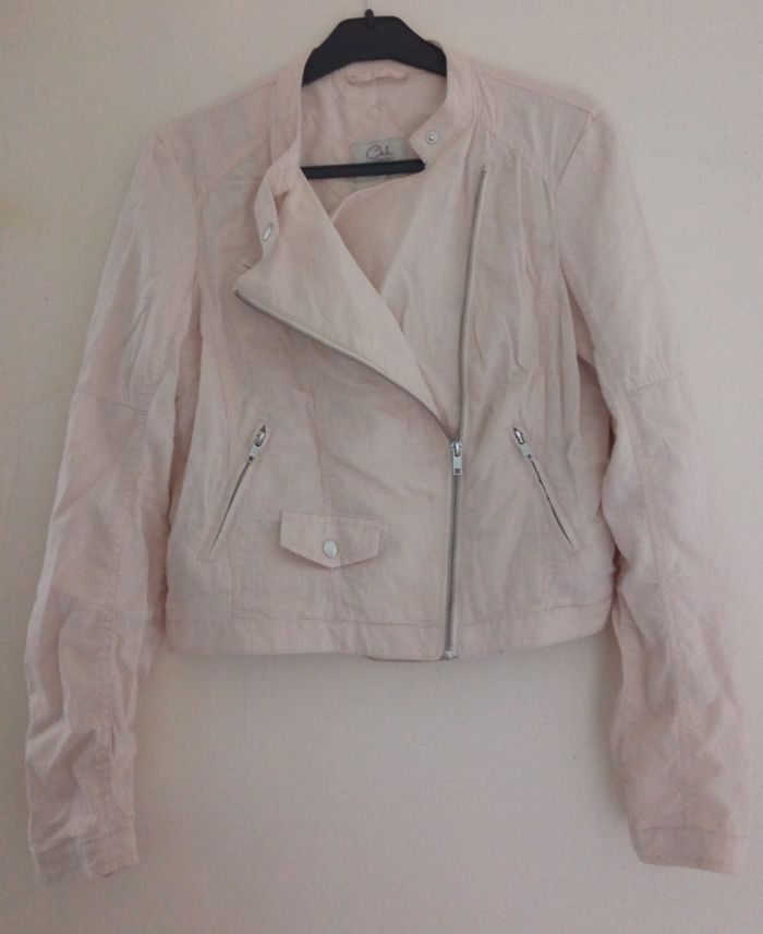 Veste courte Beige rosé en lin
