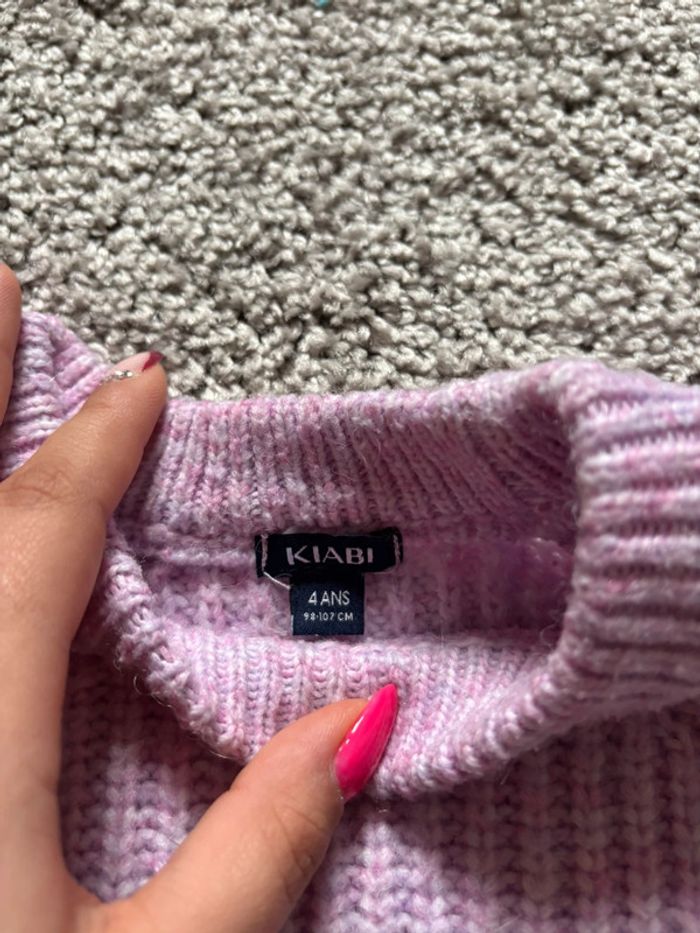 🌺Pull en maille rose lila Taille 4ans/98-107cm🌺 - photo numéro 4