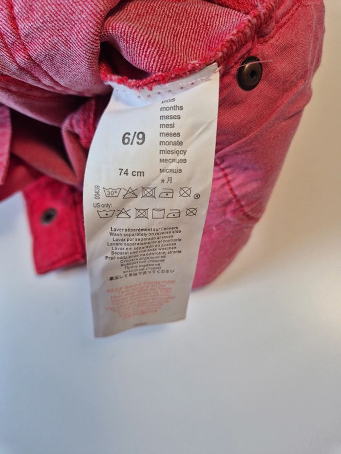 Jean rouge 3 pommes taille 6 mois 9 mois 74cm - photo numéro 6
