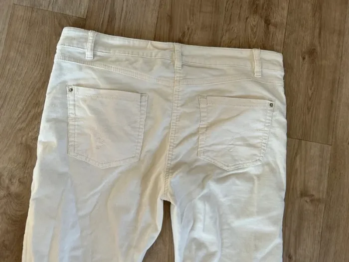 Women only pantalon jeans en velours, blanc, taille 40 - photo numéro 5