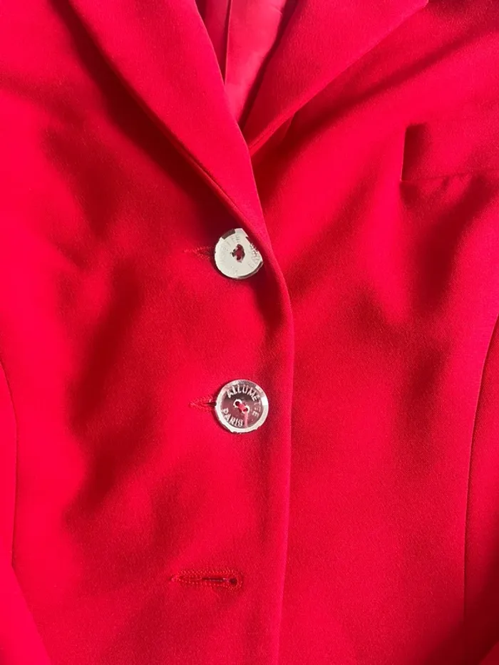 Veste blazer rouge Allumette Paris – Élégance 80s made in France - photo numéro 2