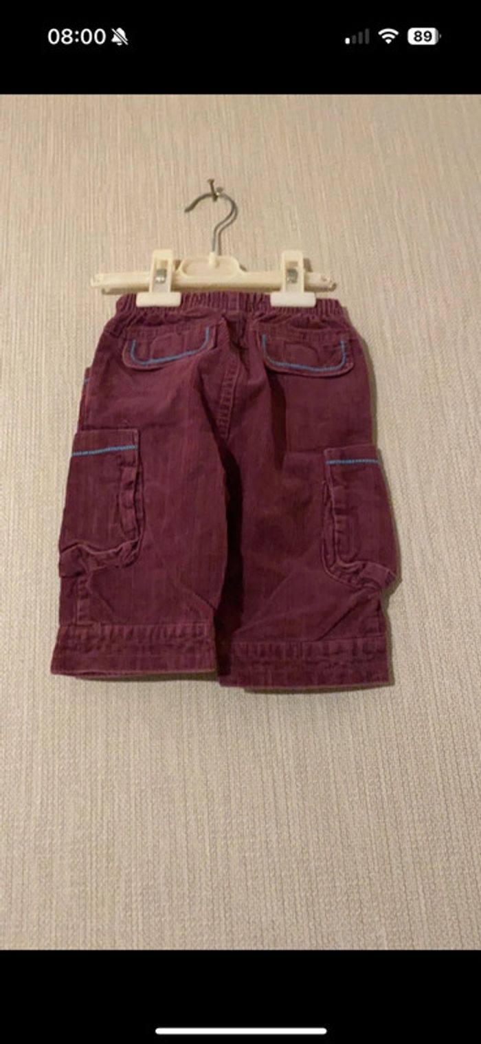 Pantacourt violet type velours Orchestra Taille 23 mois - photo numéro 2
