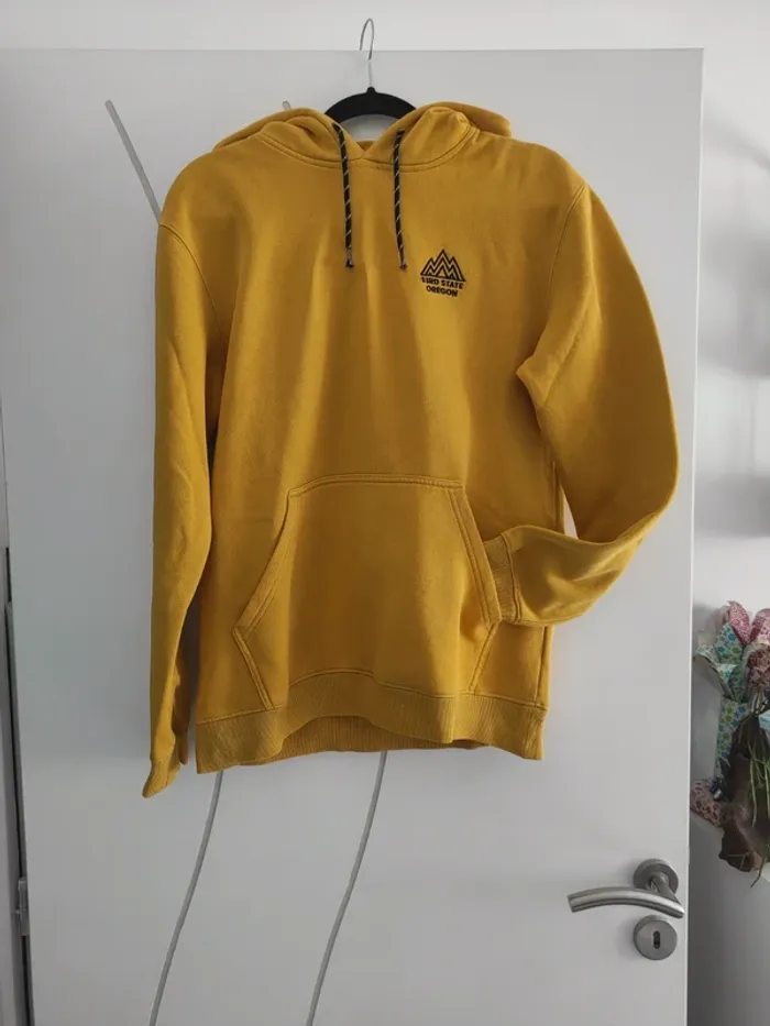 Sweat à capuche jaune moutarde H&M T36