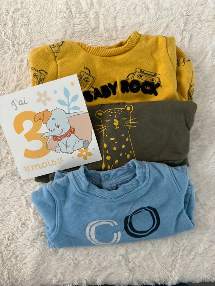 Lot de 3 sweat 3 mois