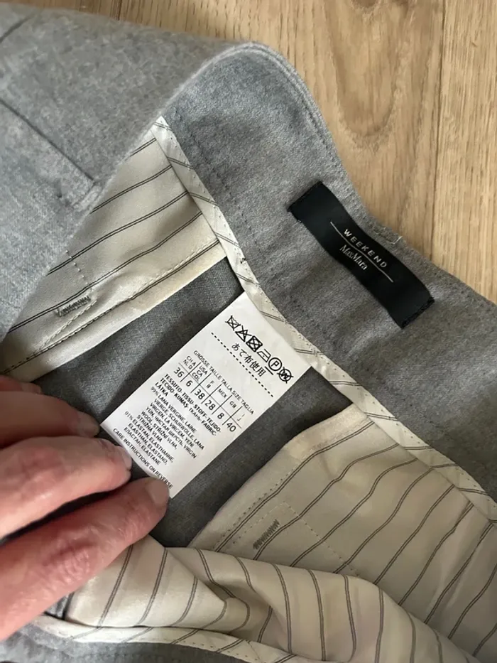 Max mara pantalon gris en laine neuf avec étiquette femme, taille 38 - photo numéro 3