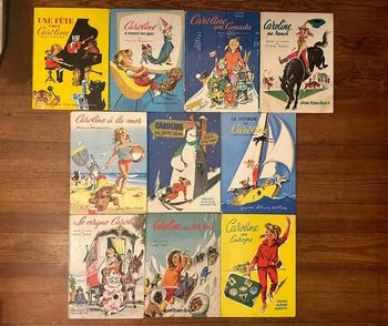 Lot de 10 Grands Albums anciens Caroline livres bd Hachette années 50-60-70 vintage