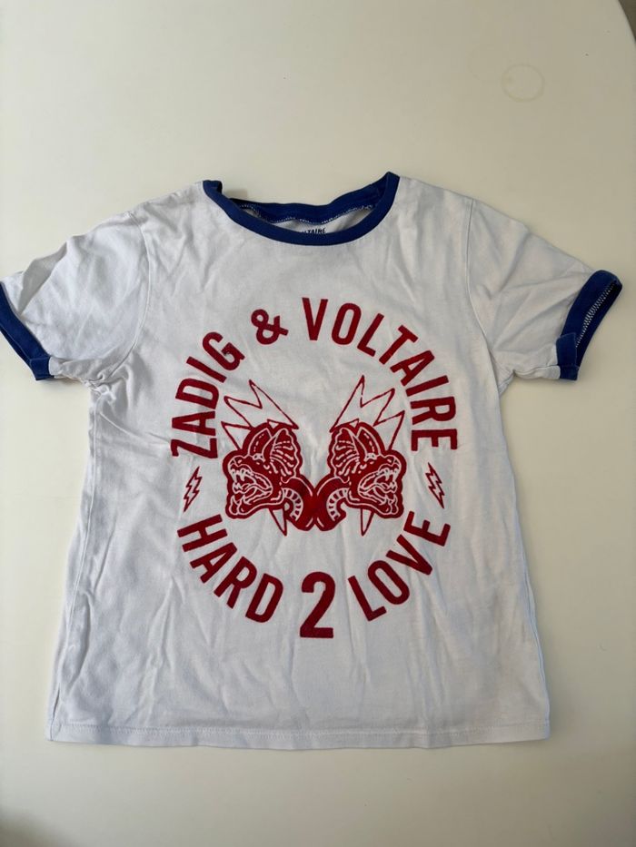 TEE shirt manches courtes blanc zadig et voltaire 10ans - photo numéro 1