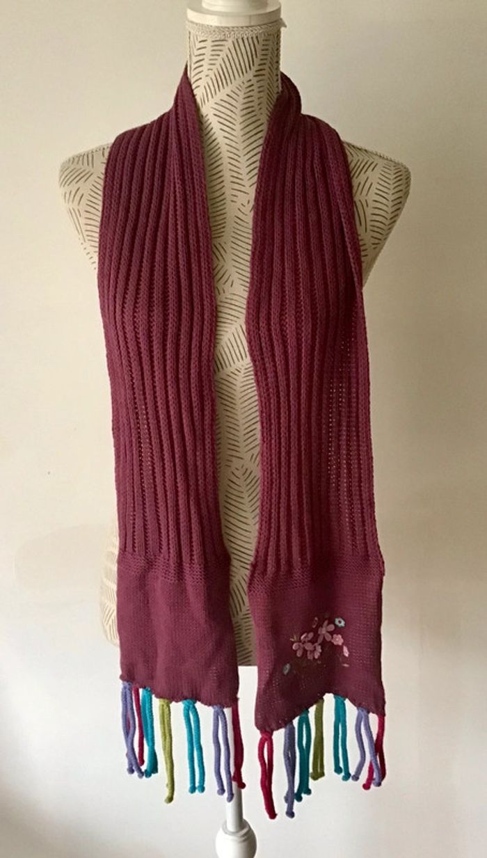 Écharpe enfant violet avec fleur 150/20 cm (1123) - photo numéro 4