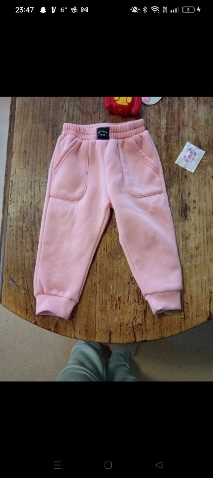 Bas jogging hiver rose