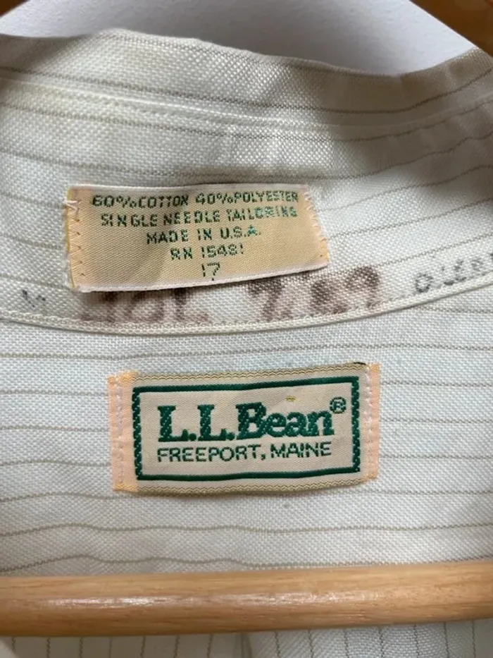 LL Bean Striped shirt short sleeves vintage made in USA 🇺🇸 - photo numéro 2