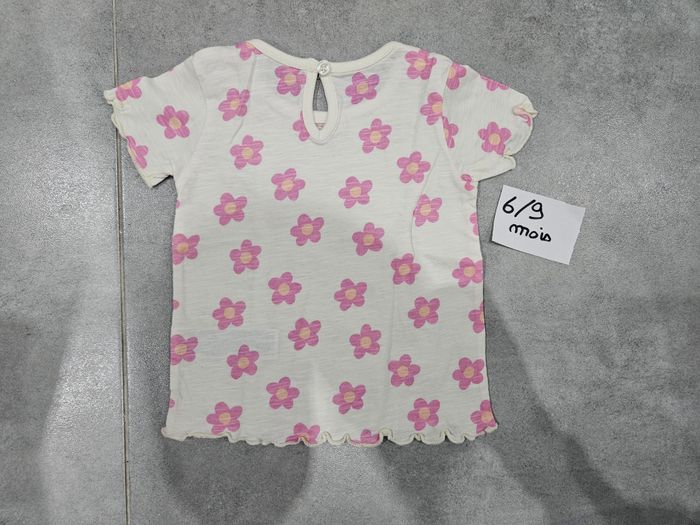 T-shirt blanc bébé fille 6/9 mois - photo numéro 2