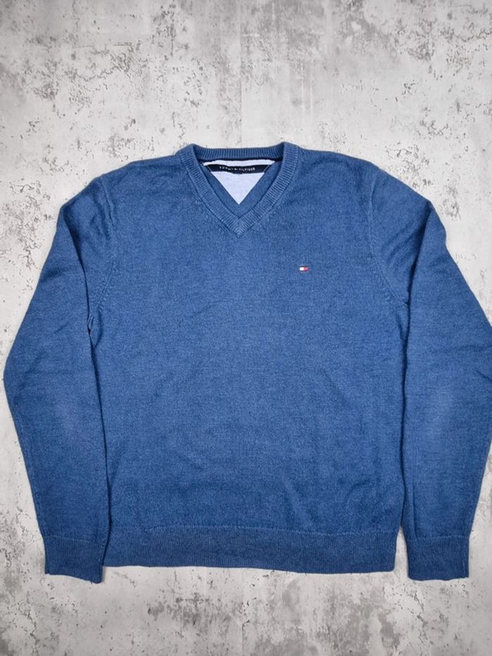 Pull col V Tommy Hilfiger bleu, M Hommes - photo numéro 3