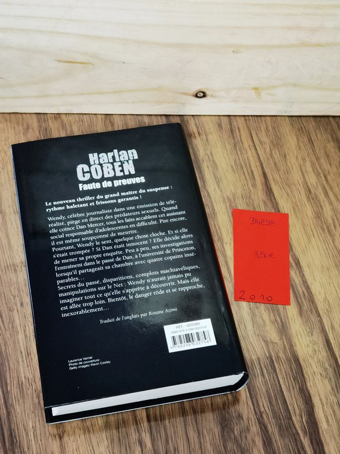 D4298 - livre "Faute de preuves" d'Harlen Coben - photo numéro 2