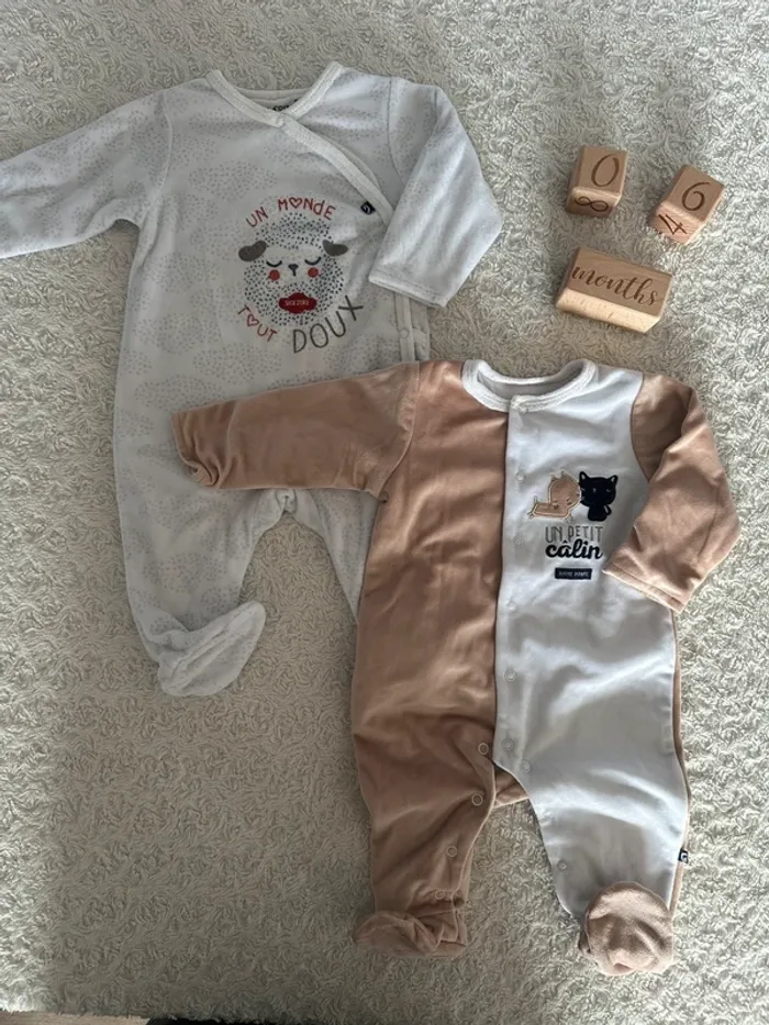 Lot de 2 pyjamas sucre d’orge 6 mois